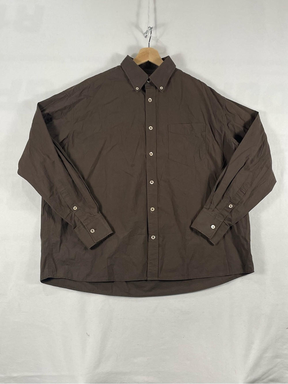 Our Legacy Brown M2242BB Oversized Borrowed BD Shirt Button Longsleeve Sz 44